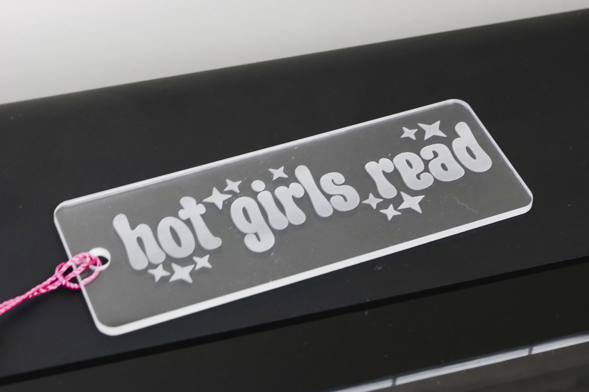 Finished acrylic bokmark.