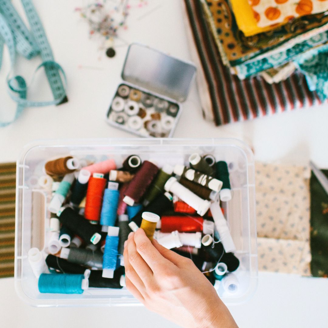 sorting craft supplies