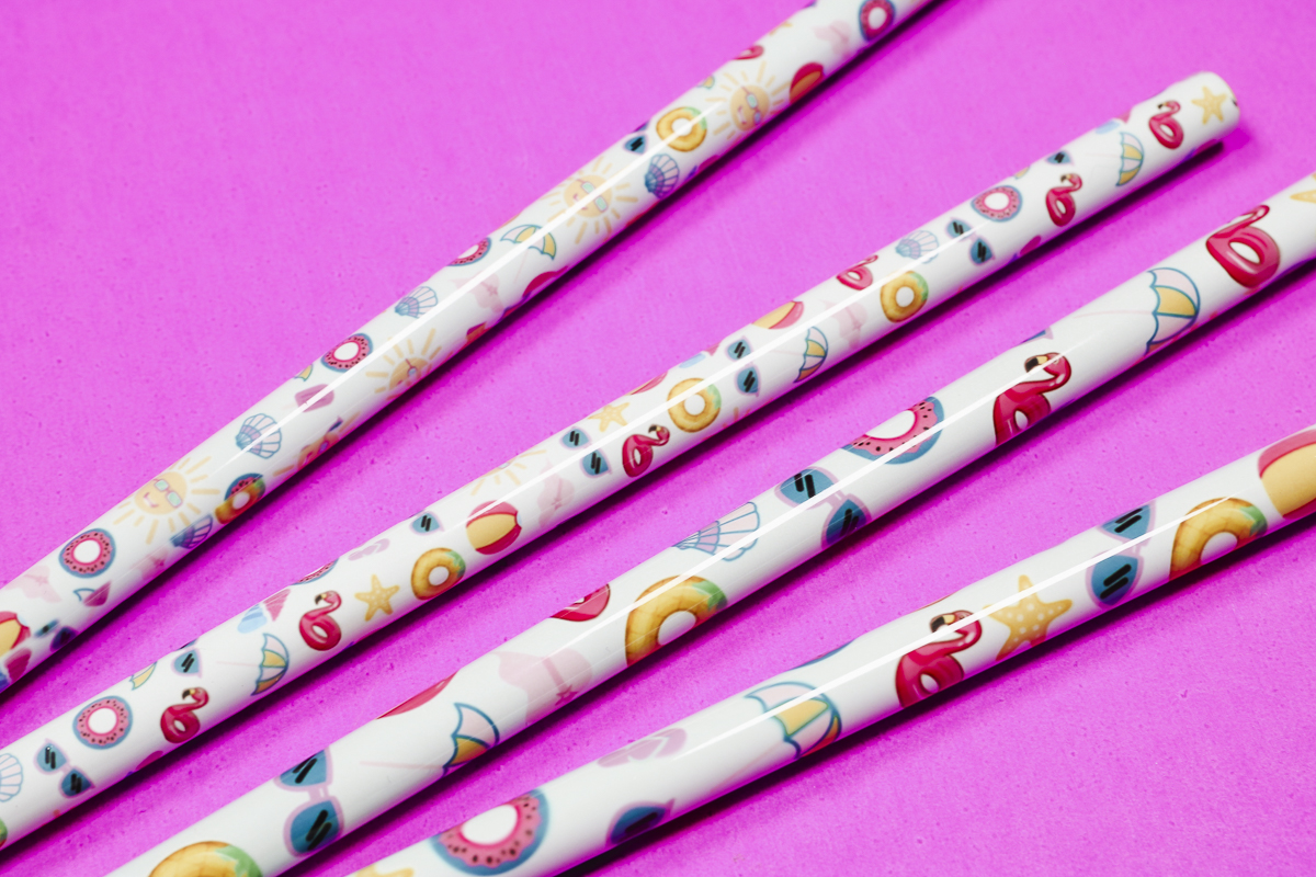 Close up of sublimation straws.