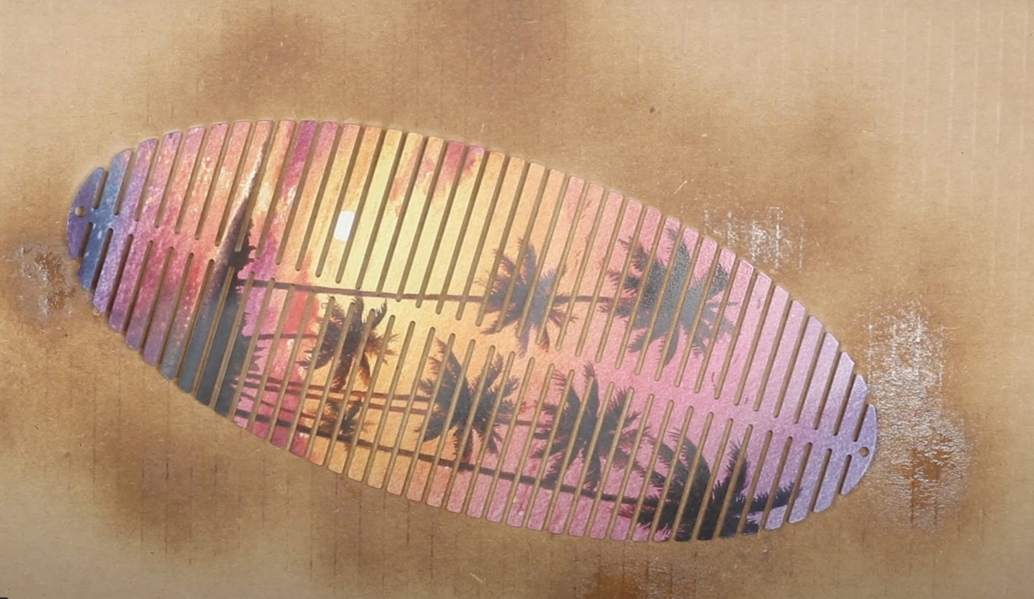 Spray UV protective spray on sublimated wind spinner.