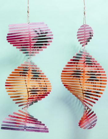 Finished sublimation wind spinners.