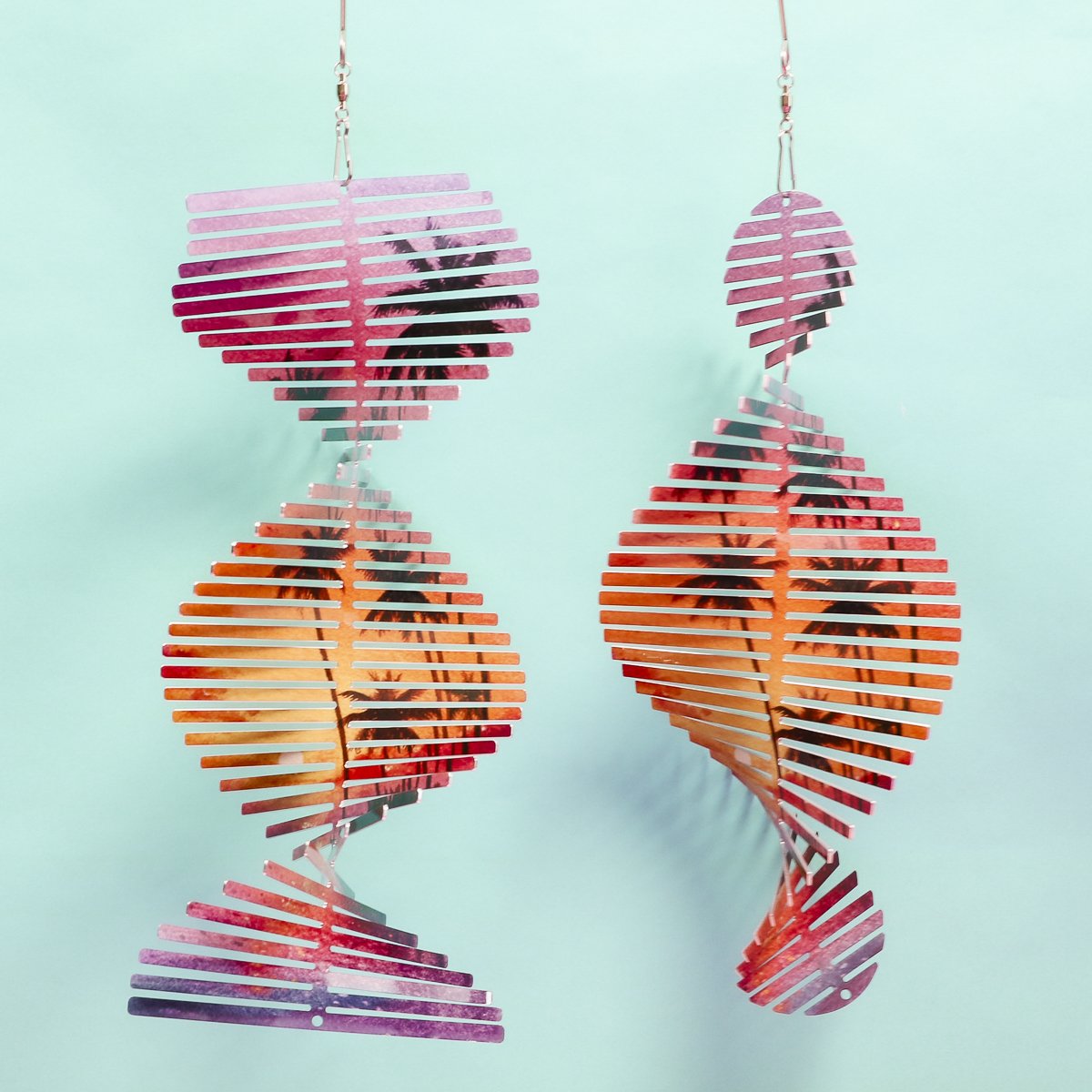 Finished sublimation wind spinners.