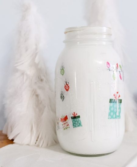 Decorated Christmas mason jar