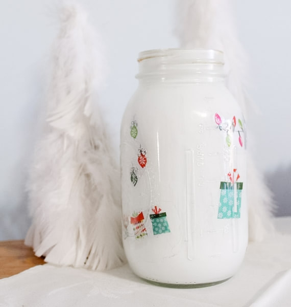 Decorated Christmas mason jar