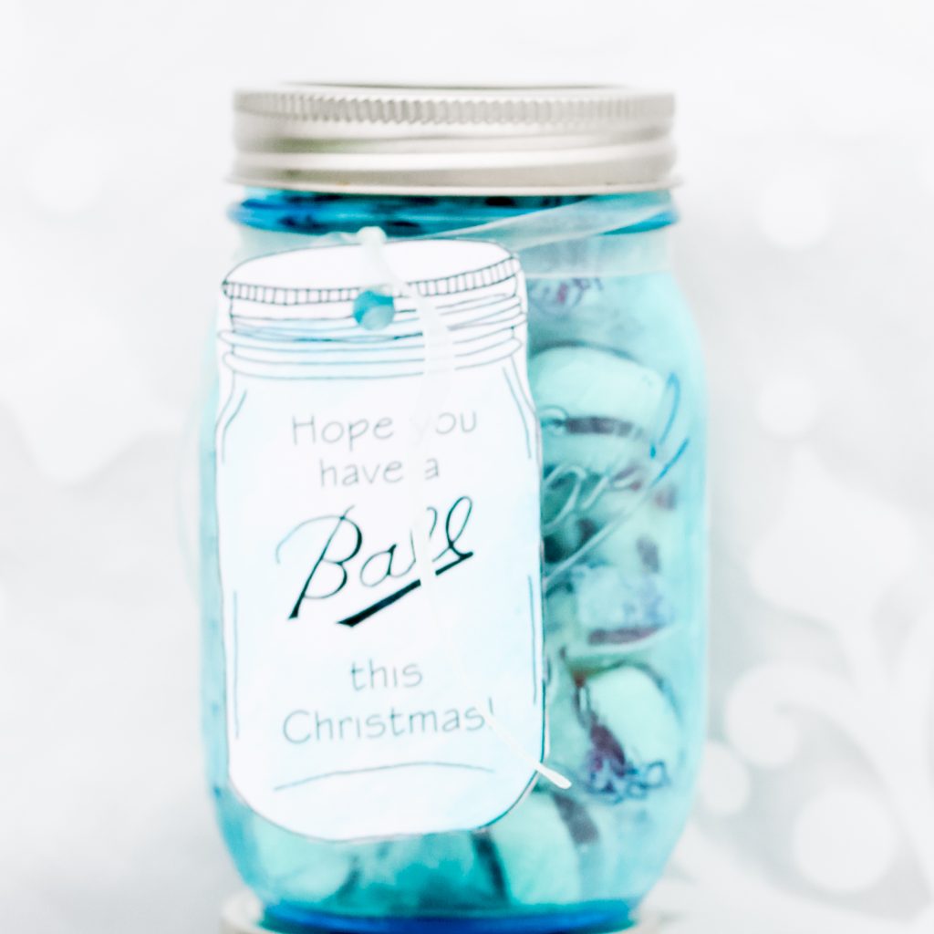 gift tags on a mason jar