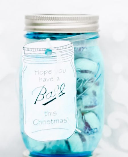gift tags on a mason jar