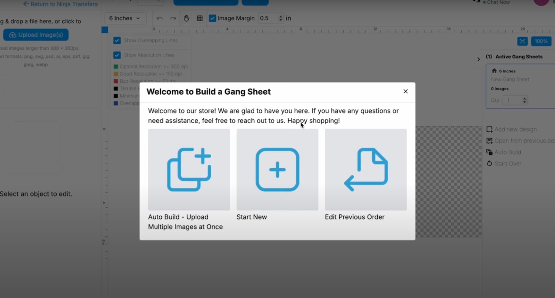 Create a gang sheet.