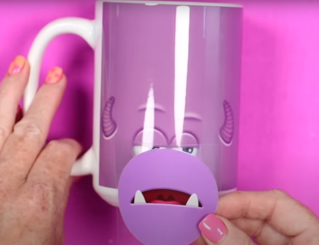 Mug bottom sticker and sublimation mug.
