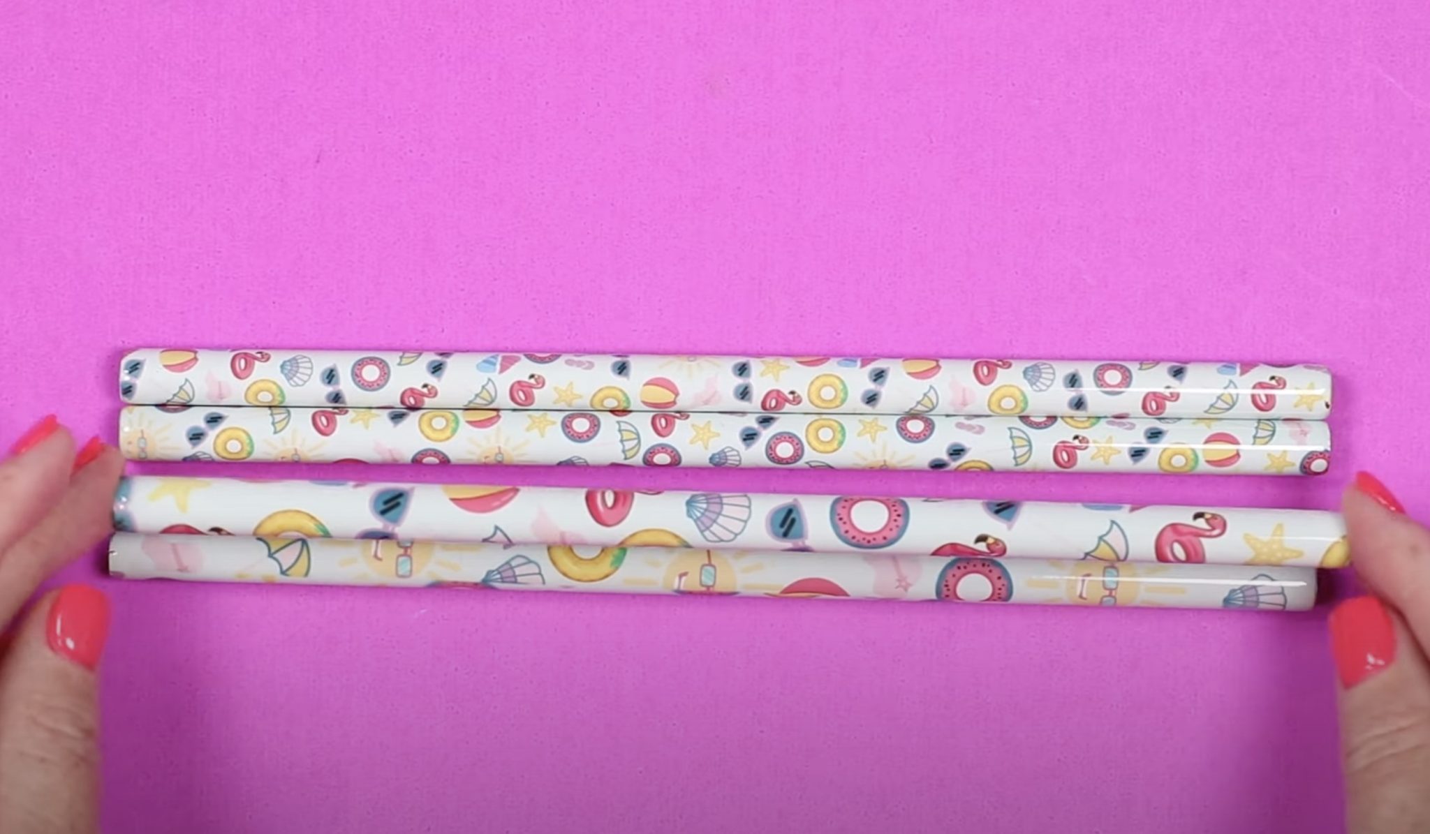 Compare finished sublimation straws.