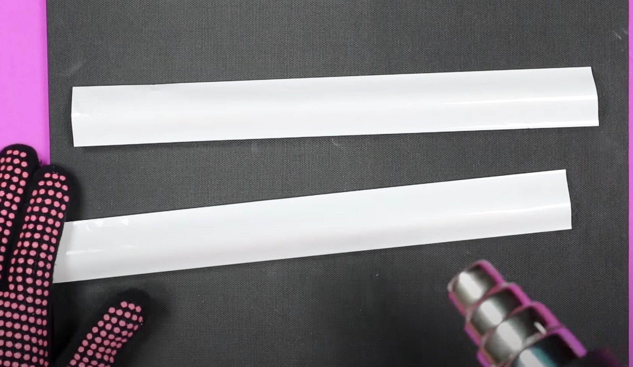 Use heat gun to shrink the shrink wrap around sublimation straw.