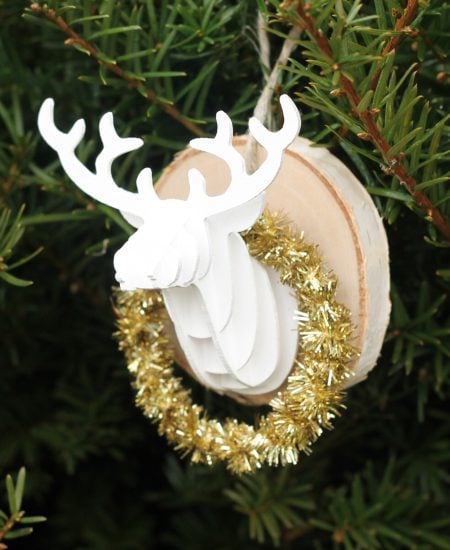 deer ornament in a tree