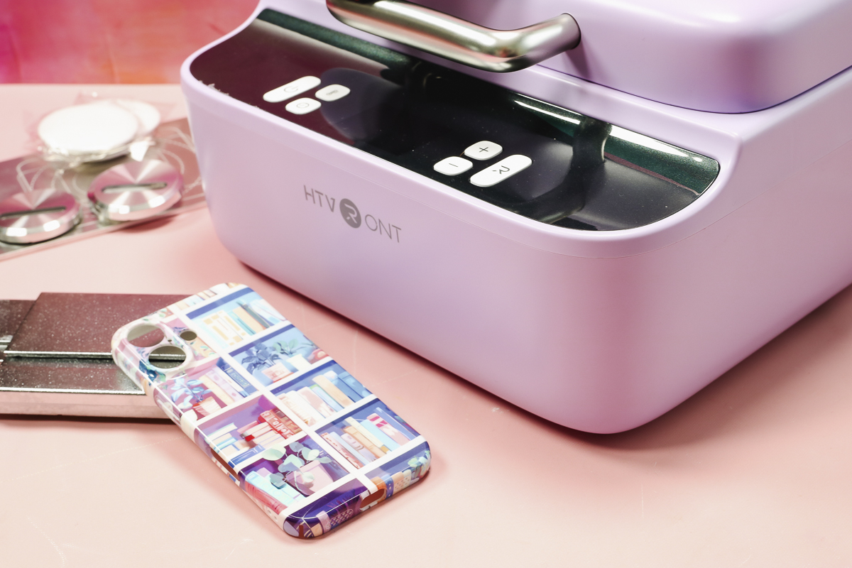 Finished sublimation phone case with heat press.