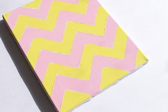 pink and yellow cheveron canvas