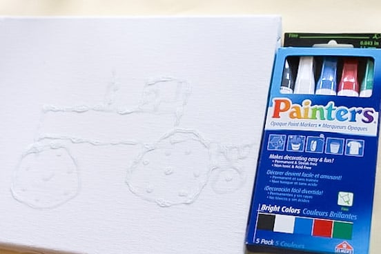 Glue on canvas