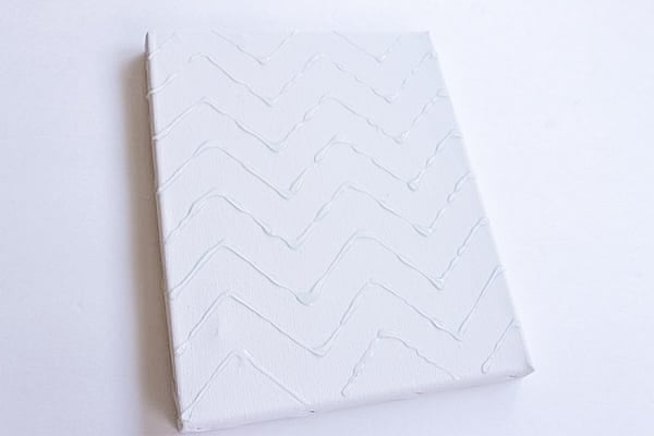 Glue added to a stretched canvas