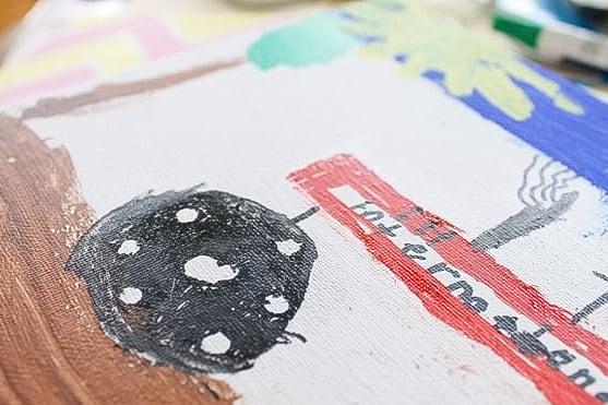 paint pens on a canvas