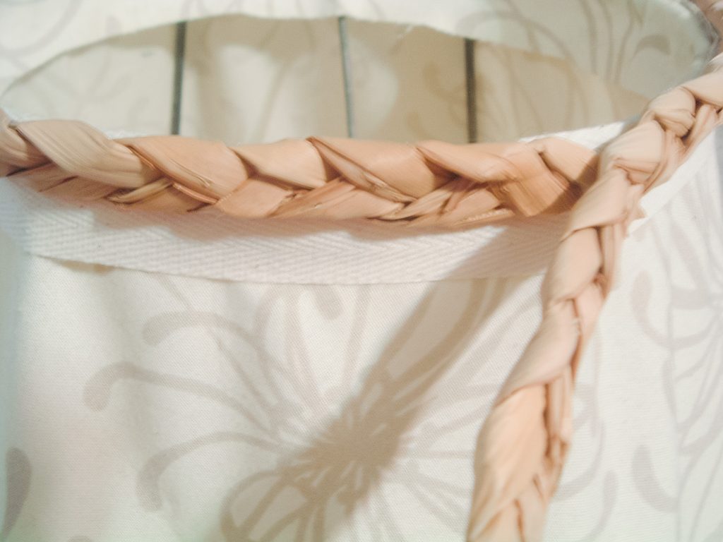 Adding seagrass to a lamp shade