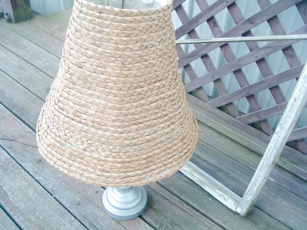 top view of seagrass lamp shade