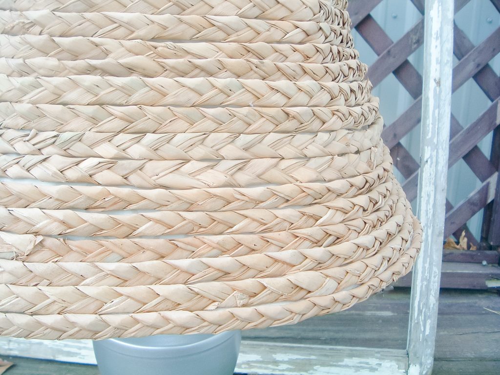 seagrass braid glued to a lampshade