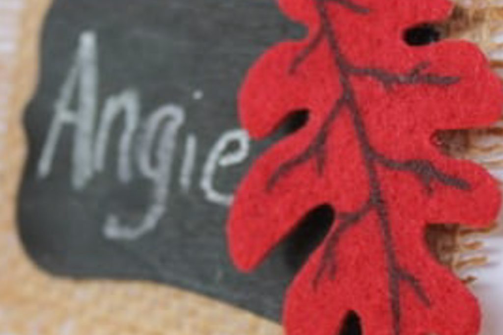 Chalk writing on a placecard