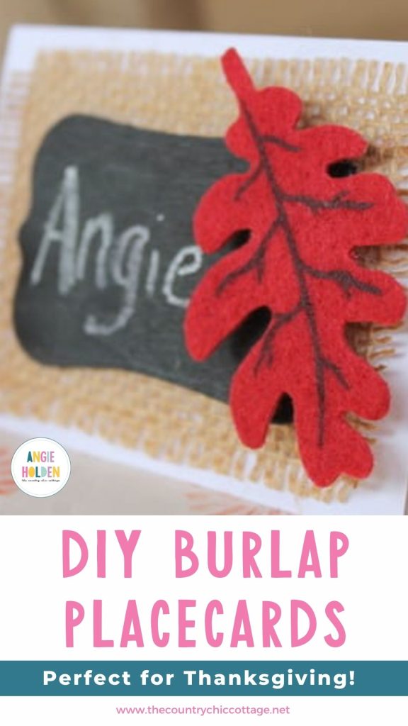 DIY Burlap thanksgiving placecards