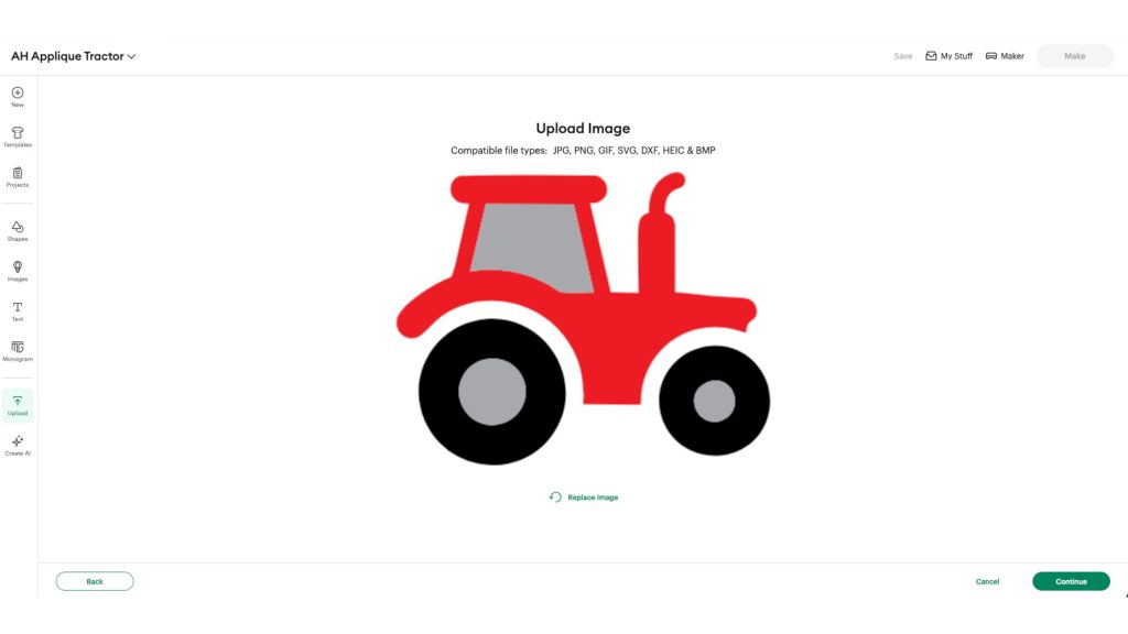 Uploading SVG to Cricut Design Space