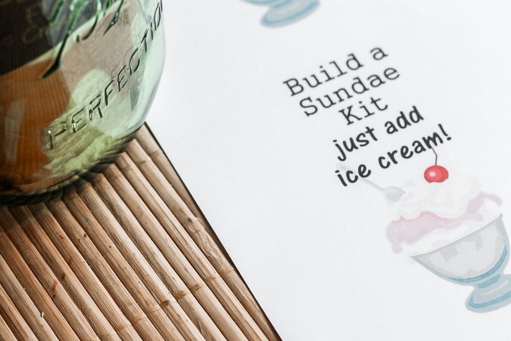 Printed tage for sundae jar