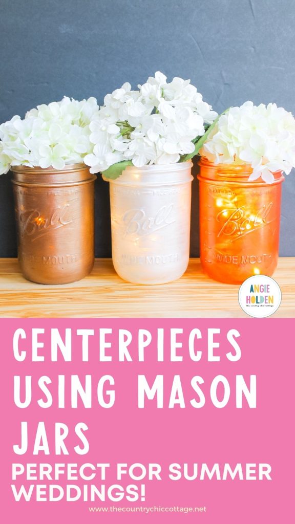 Centerpieces using mason jars are perfect for summer weddings