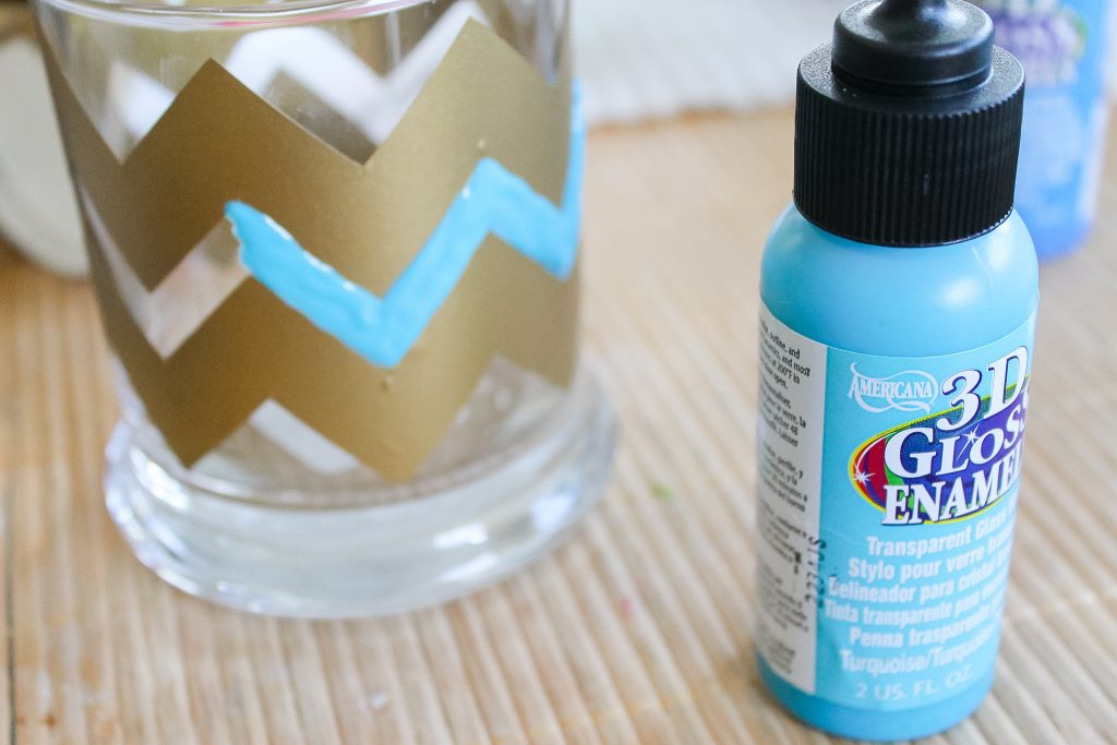 Adding paint between the cheveron vinyl