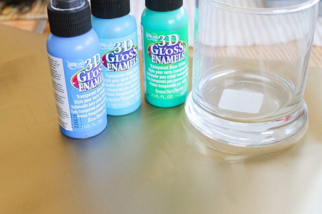 Glass paint and dollar tree candle holder