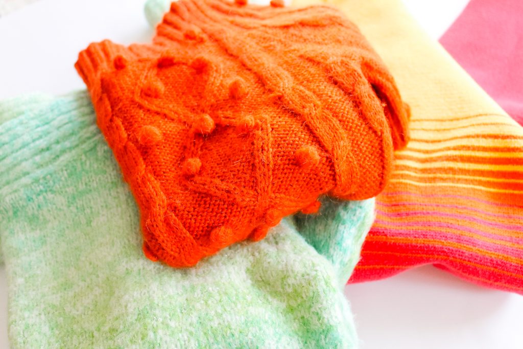 Sweaters ready to be upcycled