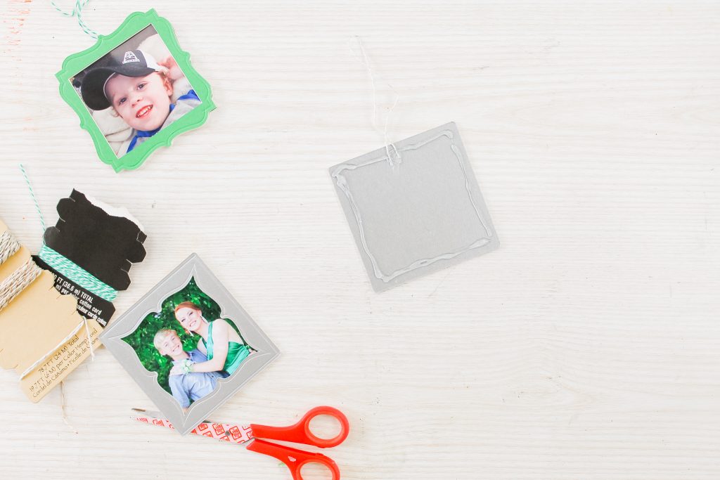 Adding hot glue around the edge of the ornament