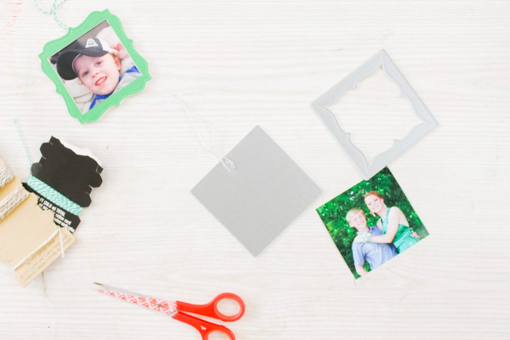 Adding string to picture frame ornaments