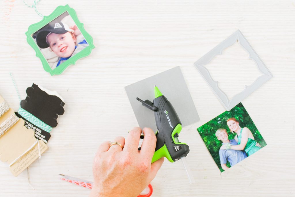 Surebonder hot glue gun for making frame ornaments