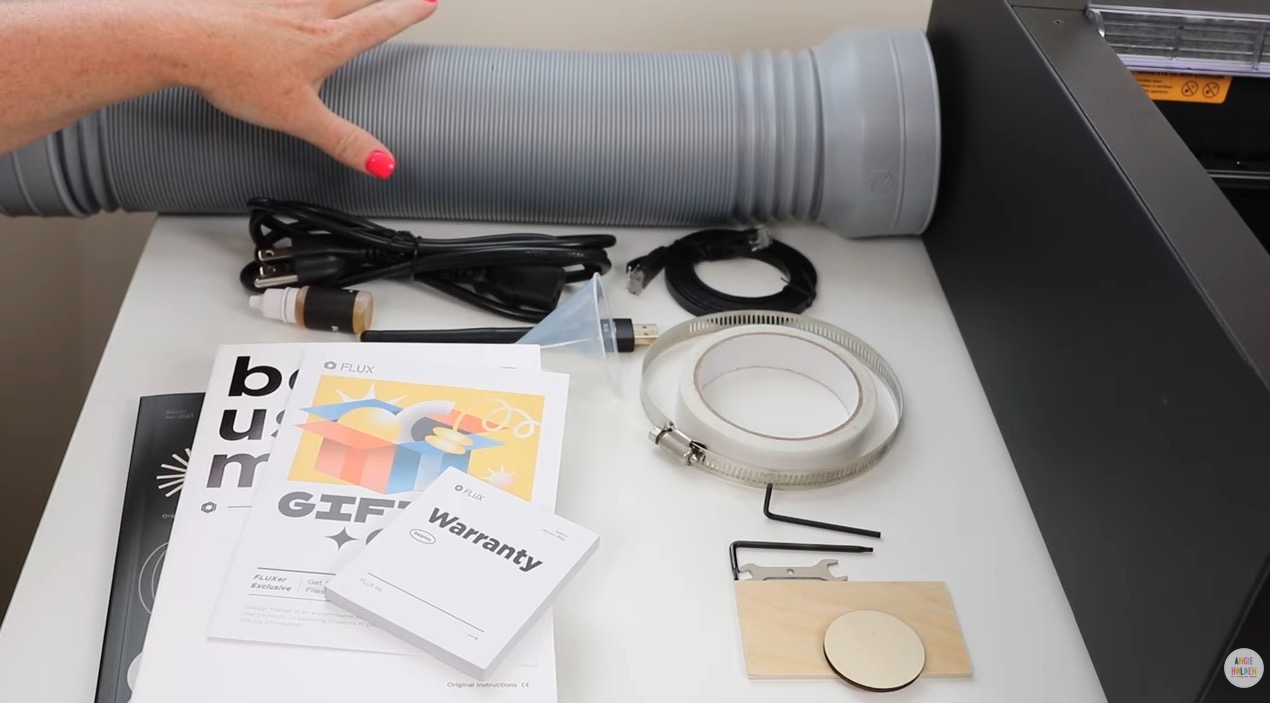 FLUX beamo laser supplies in the box.