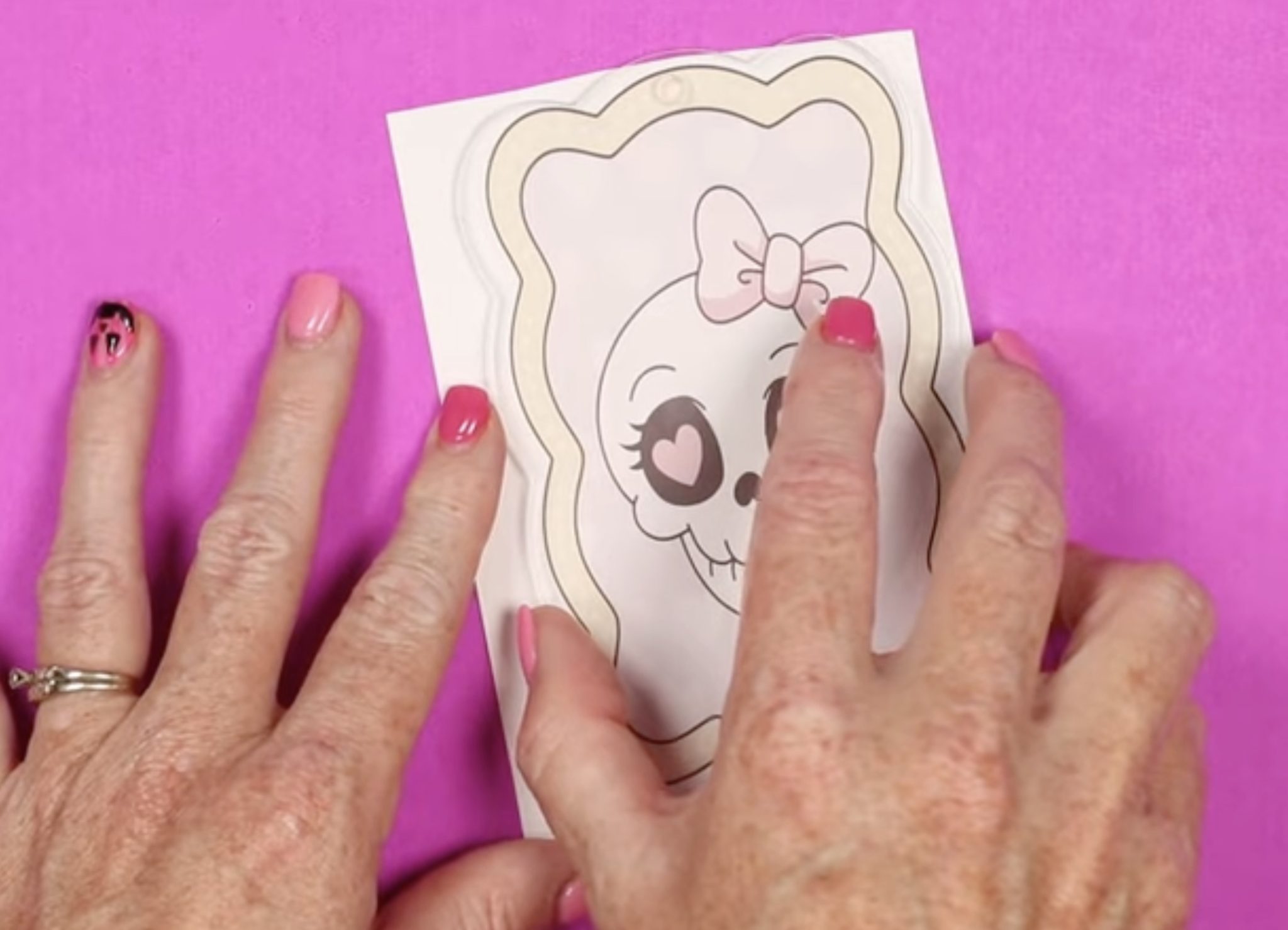 Locate acrylic on the design to make sure it's the same size.