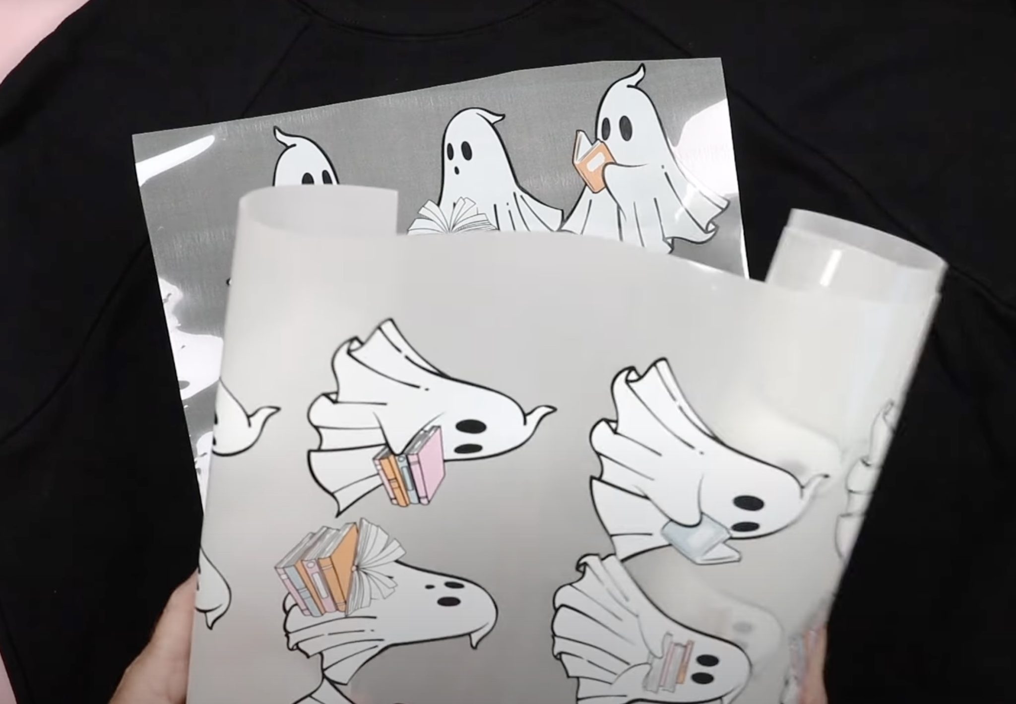 Roll of glow in the dark DTF prints.