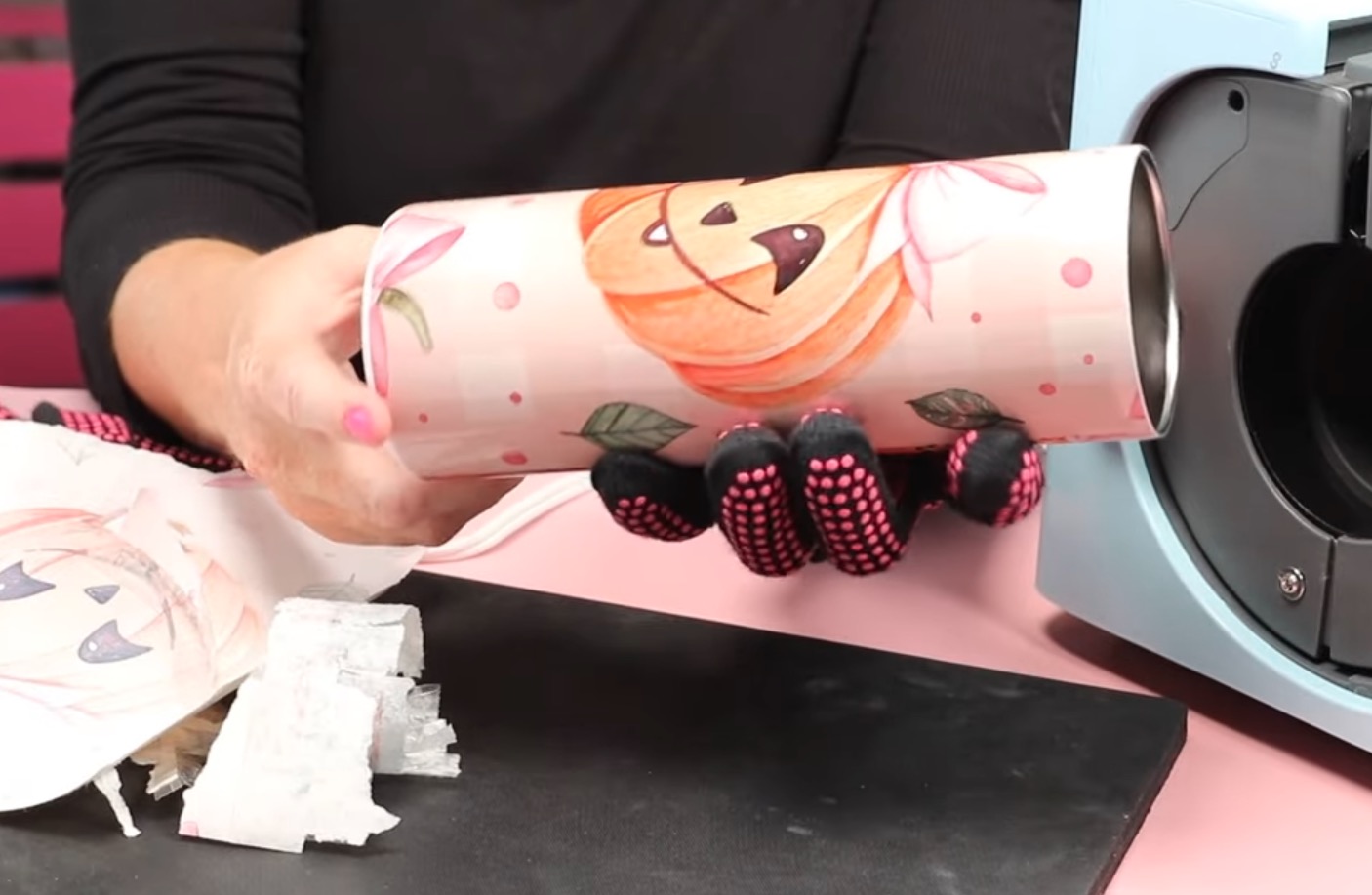 Remove print from sublimation tumbler.