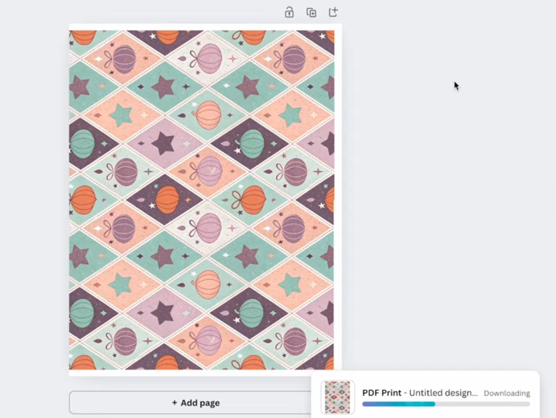 Full sized print design in Canva.
