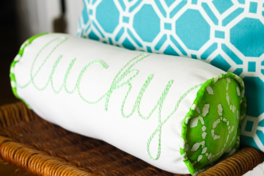 Decorated bolster pillow