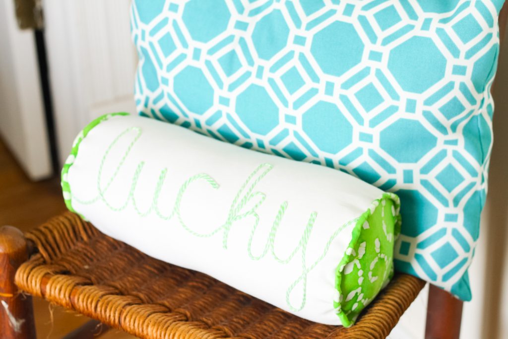 Bolster pillow on a chair