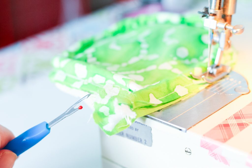 Sewing around the cording