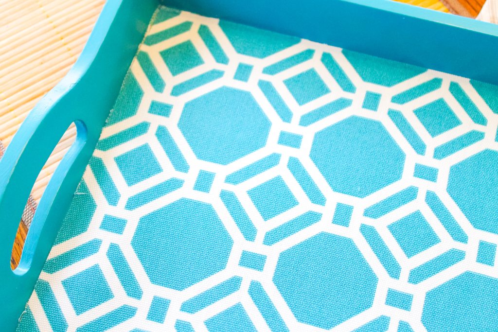 Fabric on a wooden tray