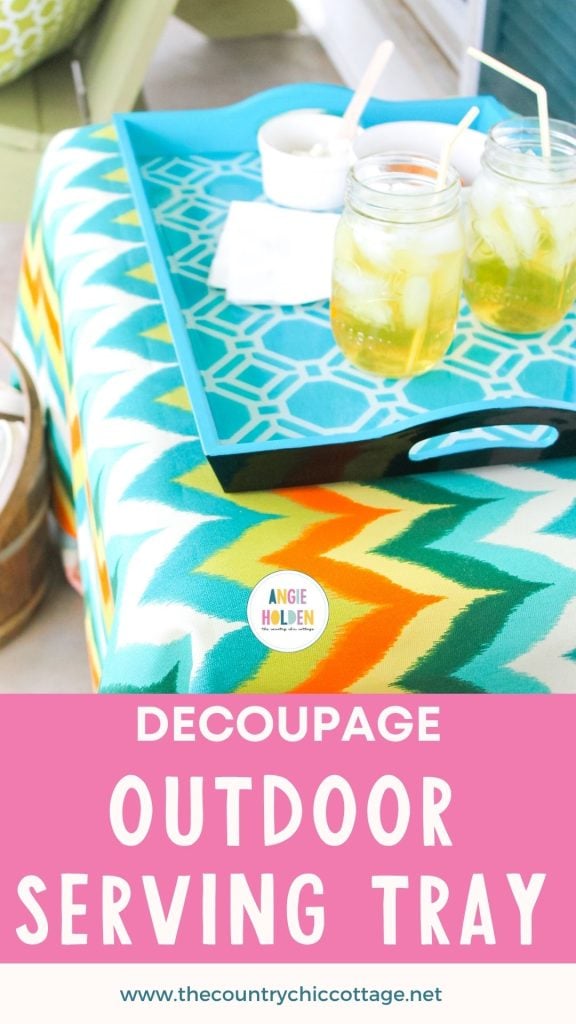 Decoupage outdoor serving tray