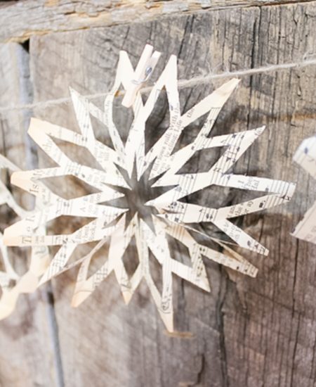 Sheet music snowflake banner