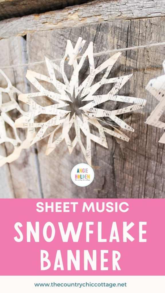 Sheet music cut into snowflakes