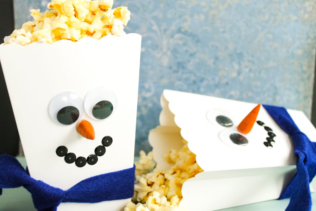 Snowman popcorn boxes