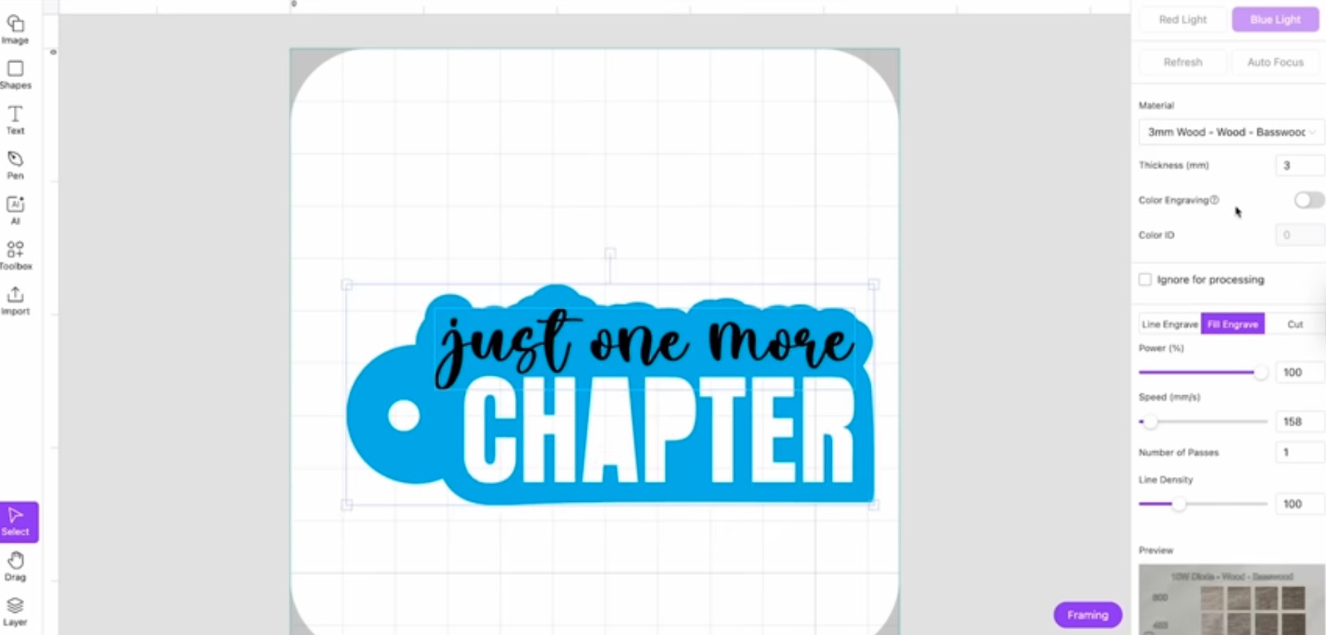 Resize design to fit on the wood blank.