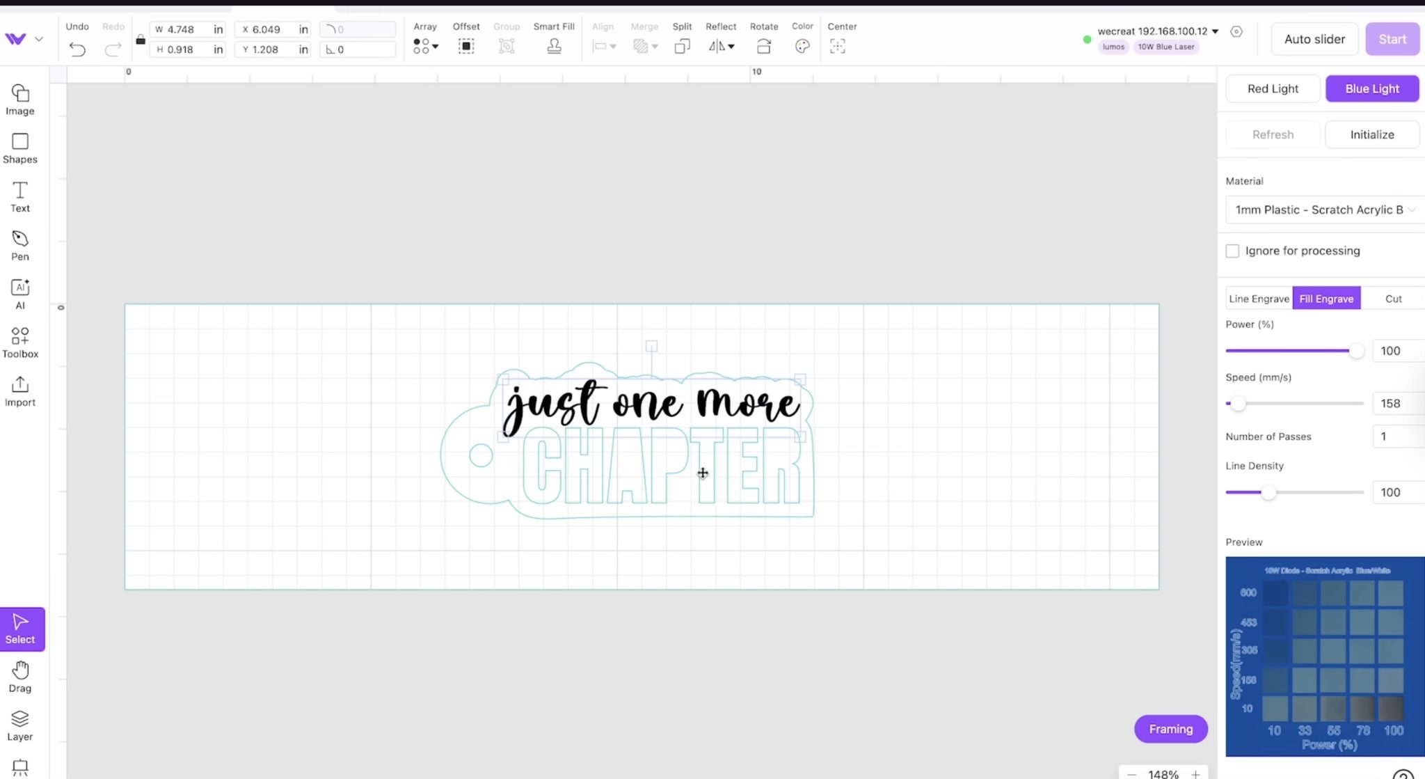 Resize design in WeCreat MakeIt!