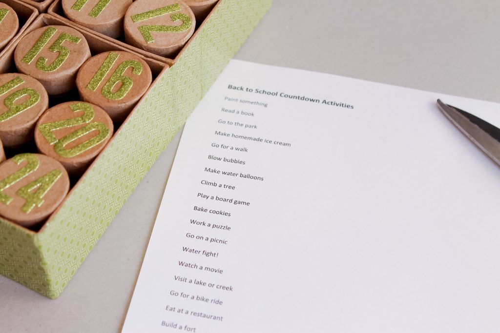 list of activities for back to school